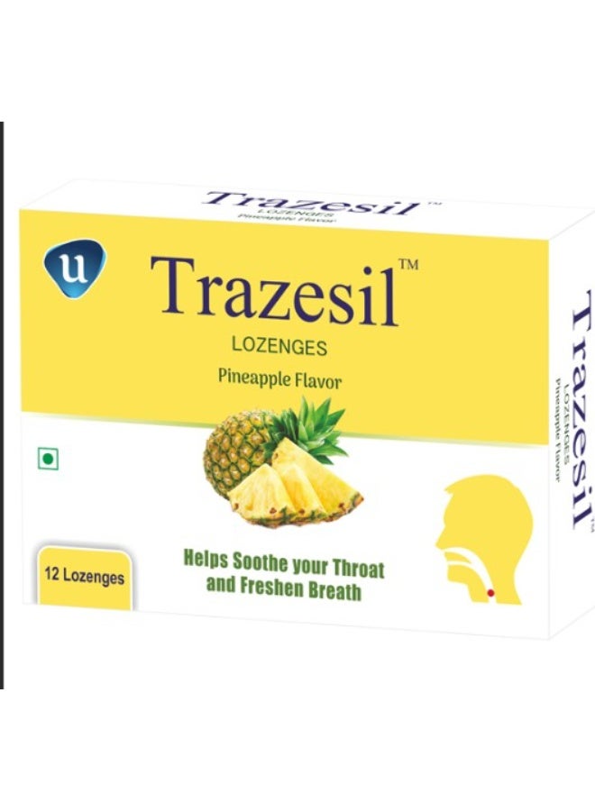 أقراص ترازيسيل بنكهة الأناناس 12 قطعة